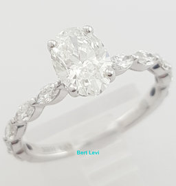 Neil Lane Oval Hidden Halo Engagement Ring 1.62 ct 14k White Gold Retail $8,999