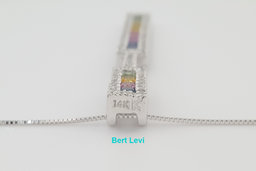 Le Vian LeVian Multicolored Rainbow Sapphires Diamond Necklace 1.83 ct 14K Gold