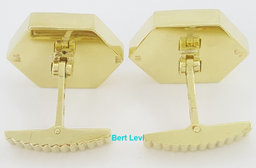 Oval Black Onyx Diamond 18k Yellow Gold Cufflinks 1 ct 27 Grams