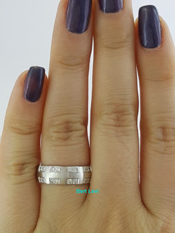 Benchmark Round Cut Diamond Two Row 0.48 ct 14K White Gold Wedding Band Ring