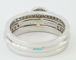 1.62 ct 14K White Gold Round Diamond Wedding Halo Engagement Wedding Ring Set