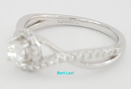 Gabriel & Co. 0.68 ct Round Cut Diamond 14K White Gold Halo Engagement Ring