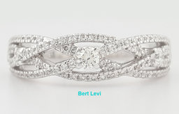 Neil Lane Round Diamond Crossover Wedding Band Ring 0.5 ct 14k White Gold