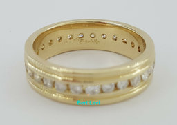 Round Cut Diamond Full Circle Eternity Ring 0.81 ct 14K Yellow Gold 6mm Sz 7.75