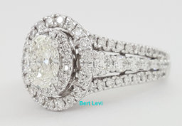Say I Do Oval Diamond Double Halo Engagement Ring 14k White Gold 1.4 ct