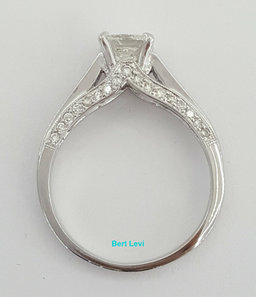 Princess Diamond Engagement Ring 1.67 ct 14K White Gold H/SI2 Retail $9,395