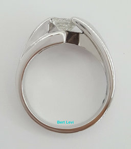 14K White Gold 0.76ct Princess Brilliant Cut Diamond Channel Set Engagement Ring