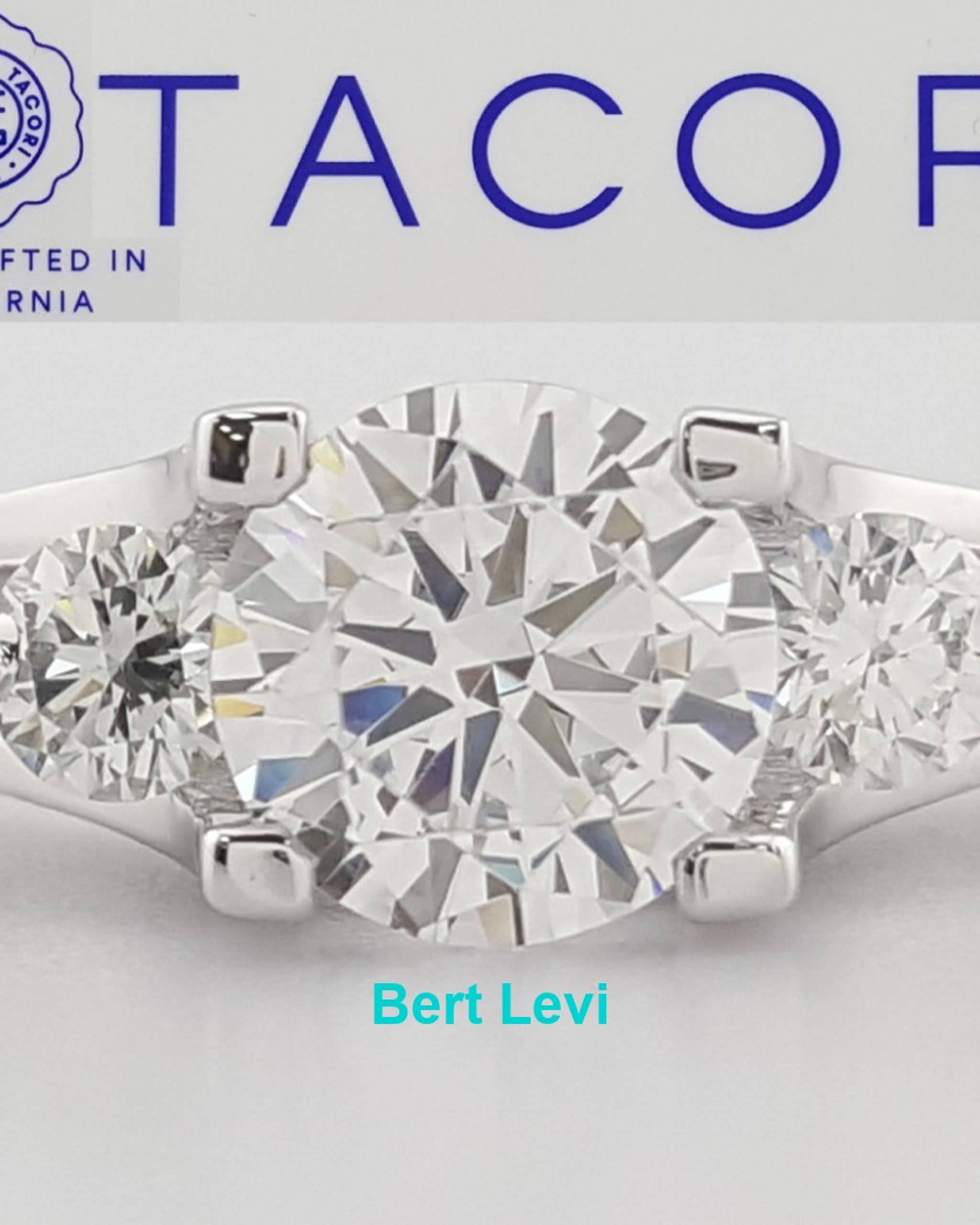 Tacori Round Semi-Mount Three Stone 67295 Engagement Ring 0.5 ct 18k Gold $4,580