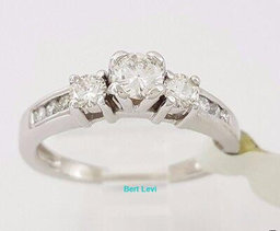 0.50 ct 14K White Gold Three-Stone Round Brilliant Cut Diamond Engagement Ring