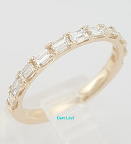 East West Baguette Diamond Wedding Band Ring 0.65 ct 14k Yellow Gold Rtl $2.5K