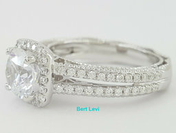 Verragio Venetian 5007CU 18K White Gold Halo Semi-Mount Engagement Ring 0.40 ct