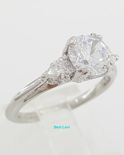 Tacori 3-Stone Round Pear Semi-Mount Platinum Engagement Ring0.35 ct  Rtl $4,840