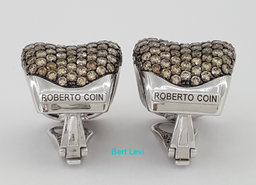 Roberto Coin Fantasia Pave Diamond Earrings 10.82 ct 27.4 Grams 18K WG X-Large