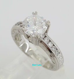 TACORI Hand Engraved Platinum Semi-Mount Engagement Ring 0.26 ct Retail $5,700