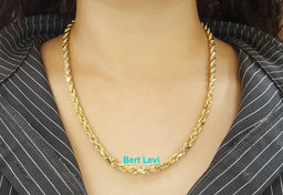 14K Yellow Gold Diamond Cut Rope Chain Necklace 20" 52 Grams 5.5 mm wide