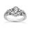 Thumbnail: Ladies 14KT White Gold Platinum Round Diamond Halo Engagement Ring ENR9512-1