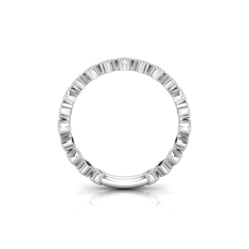Thumbnail: Ladies 14KT White Gold Platinum Diamond Wedding Band WB5376