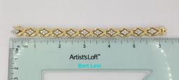 Vintage 1.76 ct Round Cut Diamonds 14K Gold Ribbon Tennis Bracelet 31 Grams 6"