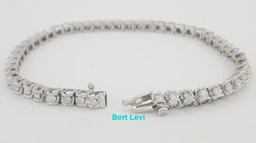 Round Diamond Tennis Bracelet 2.04 ct 14K White Gold 7.5" 3.8mm Retail $6,950