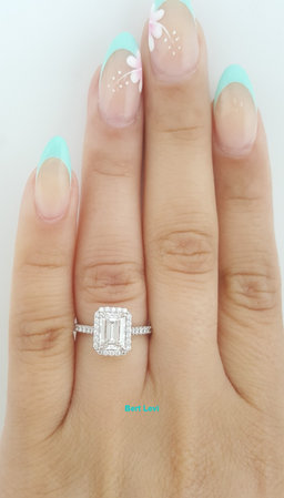 Tiffany & Co Soleste Emerald Cut Halo Diamond Engagement Ring 1.4 ct Rtl $38k