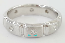 0.25 ct Men's 14k White Gold Round Cut Diamond Wedding Band 7.8g 6mm Size 10.5