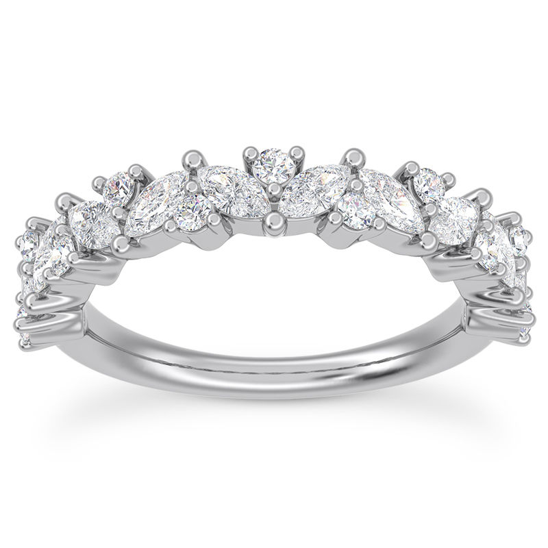 Ladies 14KT White Gold Platinum Diamond Wedding Band WB5488-6½