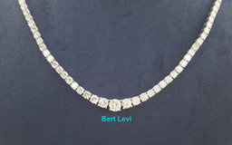 Round Diamond Riviera Tennis Necklace 15.6 ct Platinum 40.5 Grams 17" Rtl $45K