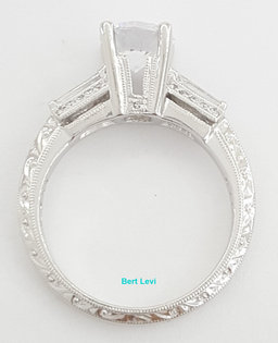 Tacori Three 3-Stone Round Semi-Mount Engagement Ring 0.24 ct Platinum Rt $5,120