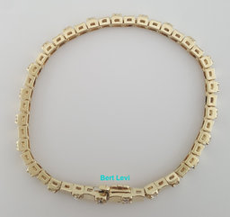 Round Diamond Station Tennis Bracelet 2 ct 14.5 Grams 7.25" 14K Yellow Gold