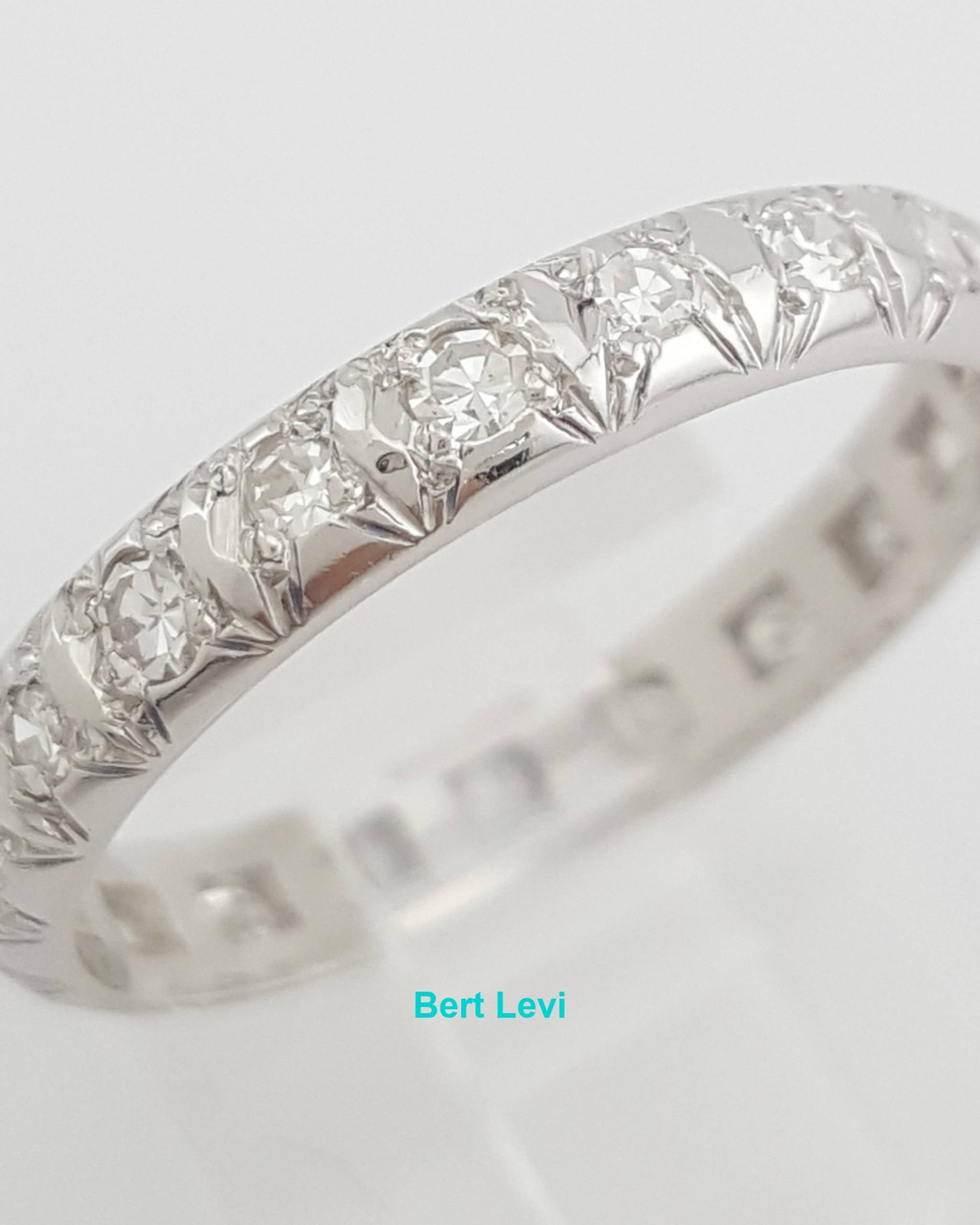Art Deco Single Cut Diamond Platinum Eternity 0.63 ct Wedding Band Ring