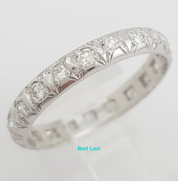 Art Deco Single Cut Diamond Platinum Eternity 0.63 ct Wedding Band Ring