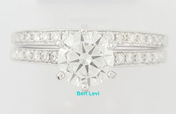Round Brilliant Diamond Engagement Ring Set 1.36 ct 14k White Gold Retail $8K