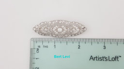 Antique Art Deco Old European Diamond Pin Brooch 2 ct Platinum & 14K 2.1"