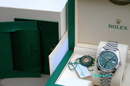 ROLEX 126334 DATEJUST 41MM WATCH MINT GREEN DIAL JUBILEE