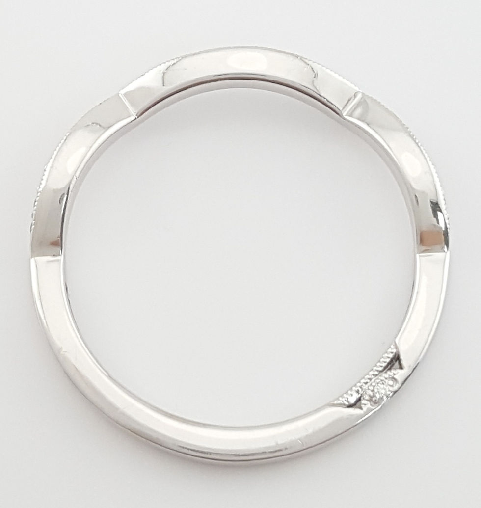 Thumbnail: Tacori Ribbon 2647SMB 18k Gold 0.13 ct Diamond Wedding Band Ring Rtl $2,975