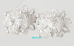 Natural Round Brilliant Cut Diamond Stud Earrings 5 ct 18k White Gold Rtl $65K