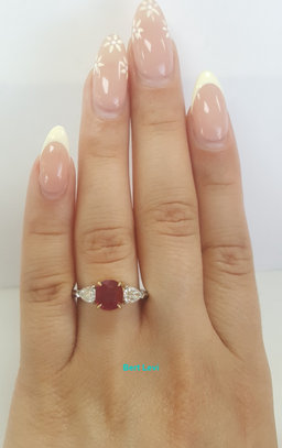 Tiffany & Co Burma No Heat Ruby Diamond Ring 2.6 ct Plat 18k