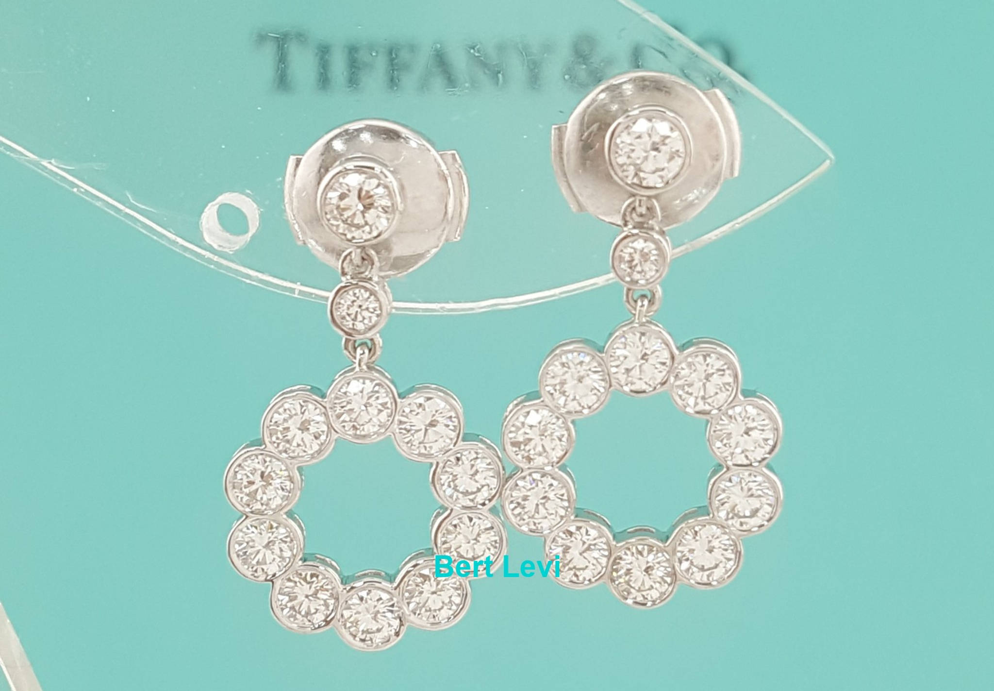 Tiffany & Co. Round Diamond Jazz Dangle Earrings Platinum 1.3 ct