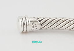 David Yurman X Classic Diamond Cable Station Bracelet Silver 16.3 Grams Rtl $895
