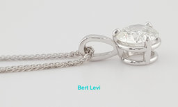 Leo Round Brilliant Diamond Solitaire Pendant Necklace 1.10 ct 14K White Gold