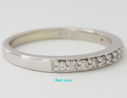 0.2 ct 14K White Gold Round Cut Diamond Wedding Anniversary Fashion Band