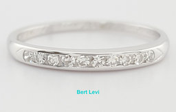 Vintage Single Cut Diamond Channel Set Wedding Band 0.1 ct 2.2 mm 18k W Gold