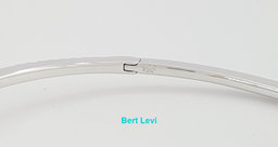 Pear & Round Cut Diamonds 1.2 ct Bangle Bracelet 18K White Gold 6.5"
