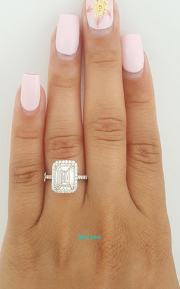 Tiffany & Co Soleste Emerald Cut Halo Diamond Engagement Ring 3 ct Retail $74k