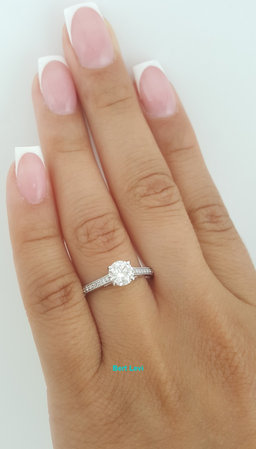 Jeff Cooper Round Brilliant Diamond Engagement Ring 0.87 ct 14K White Gold