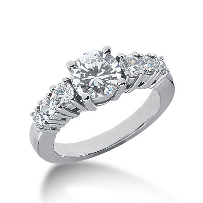 Ladies 14KT White Gold Platinum Fancy Engagement Ring ENR2929