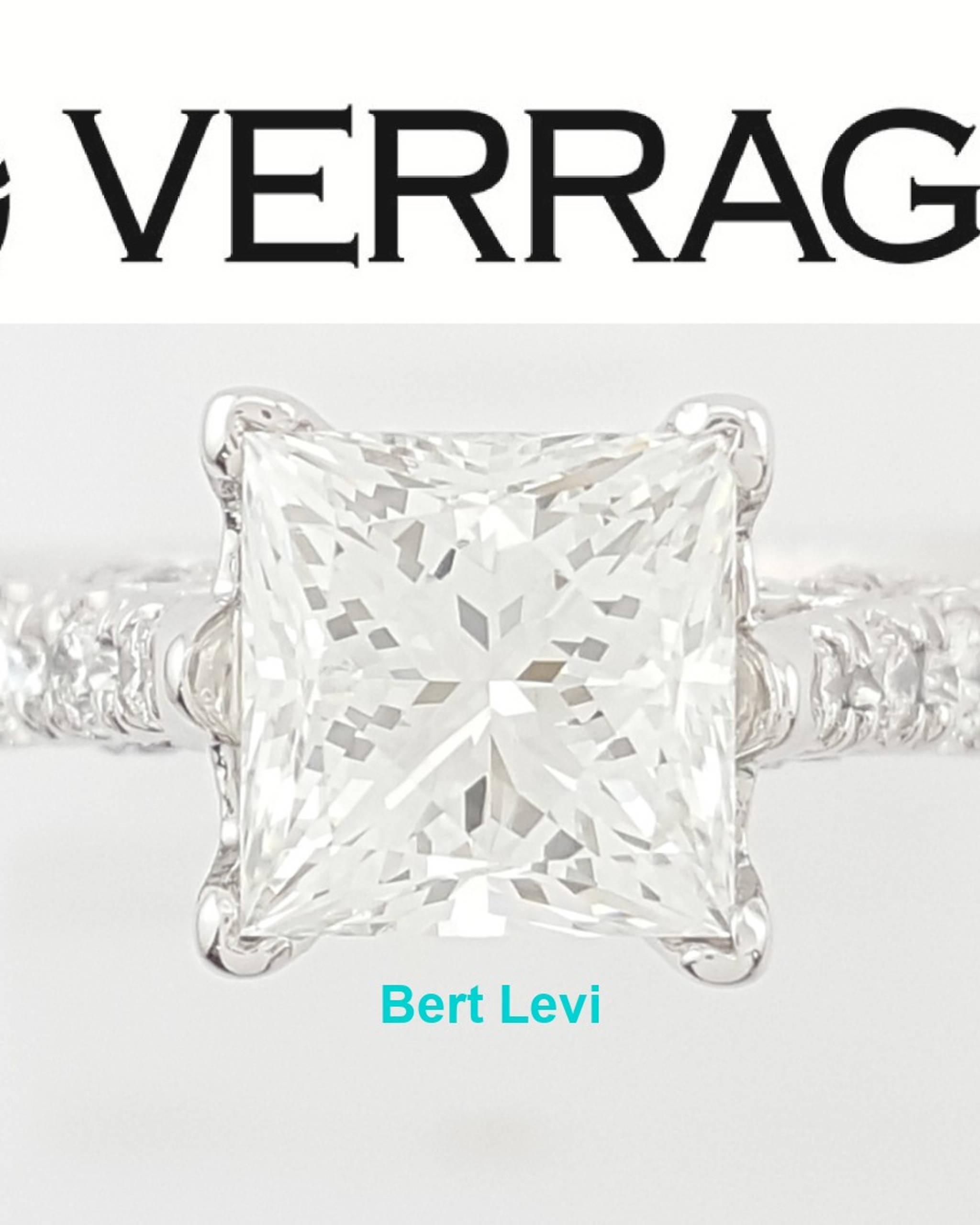 Verragio Insignia Leo Princess Diamond Engagement Ring 18k White Gold 1.9 ct