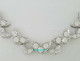 Asprey  Round Diamond Chevron Shaped Links 6.9 ct 18K White Gold Necklace 15"