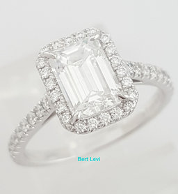 Tiffany & Co Soleste Emerald Cut Halo Diamond Engagement Ring 1.4 ct Rtl $38k