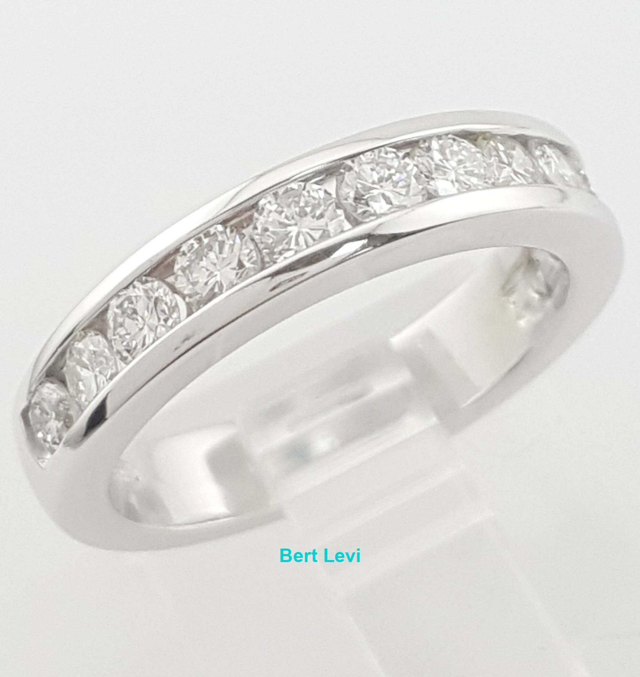 Channel Set Round Diamond Platinum Wedding Band 1 ct 4.2 mm Retail $4K